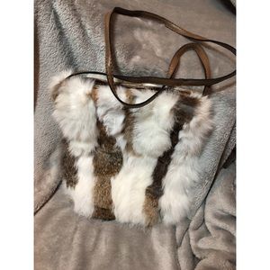 Rabbit Fur Shoulder/Crossbody Bag